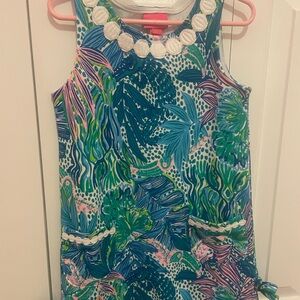 Lilly Pulitzer Blue and Green Tropical Print Dress